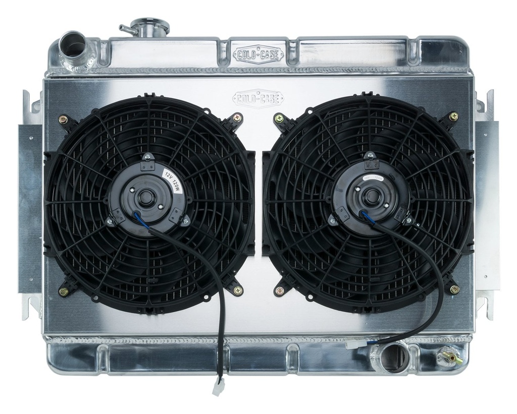 Cold Case Radiators CHE542K: CHE542K Aluminum Performance Radiator with Dual 12 in. Fan Kit for 1966-1967 Chevy Chevelle & El Camino