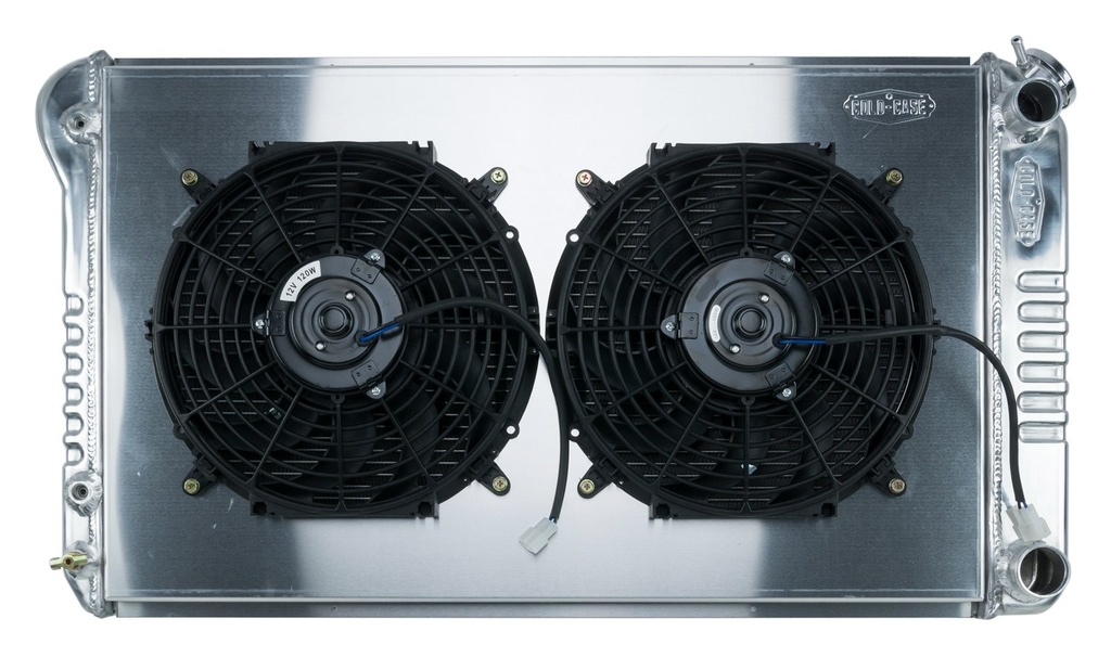 Cold Case Radiators GMA546AK: GMA546AK Aluminum Performance Radiator with Dual 12 in. Fans for 1968-1977 GM A-Body LS Swap
