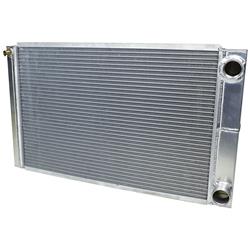 Allstar Performance ALL30044: Asphalt Late Model Dual Pass Aluminum Radiator 28 in. x 16 in. x 3 in.