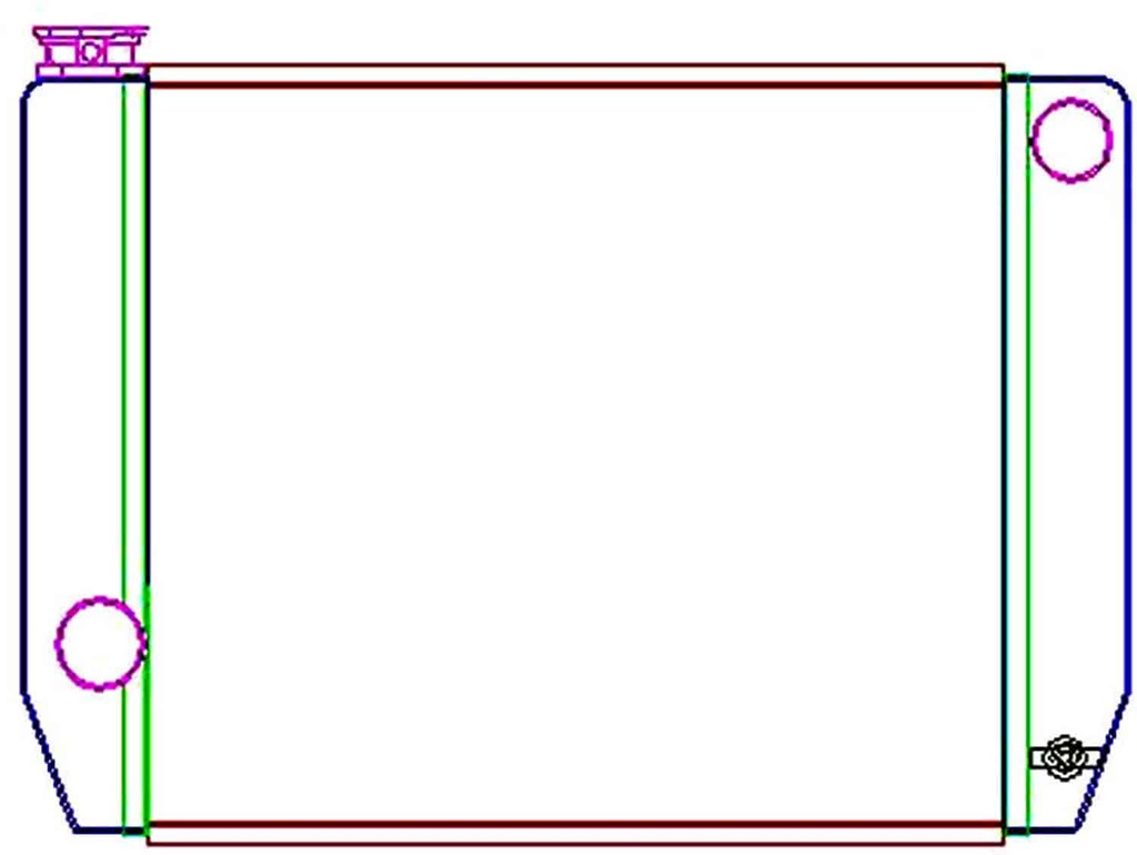 Griffin Radiators 1-26181-XS: ClassicCool Universal Fit Radiator Single Pass Crossflow Design 22" x 15.50" with Straight Outlet