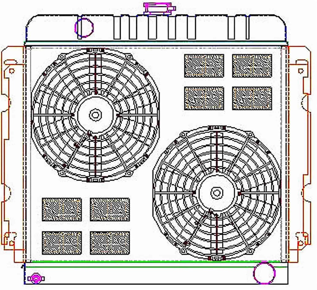 Griffin Radiators CU-00043: ExactFit Radiator ComboUnit for 1970-1972 Chrysler B & E Body with Late Model V8 or L6