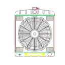 Griffin Radiators CU-70206: Universal Street Rod Radiator ComboUnit 19" x 22" with Transmission Cooler