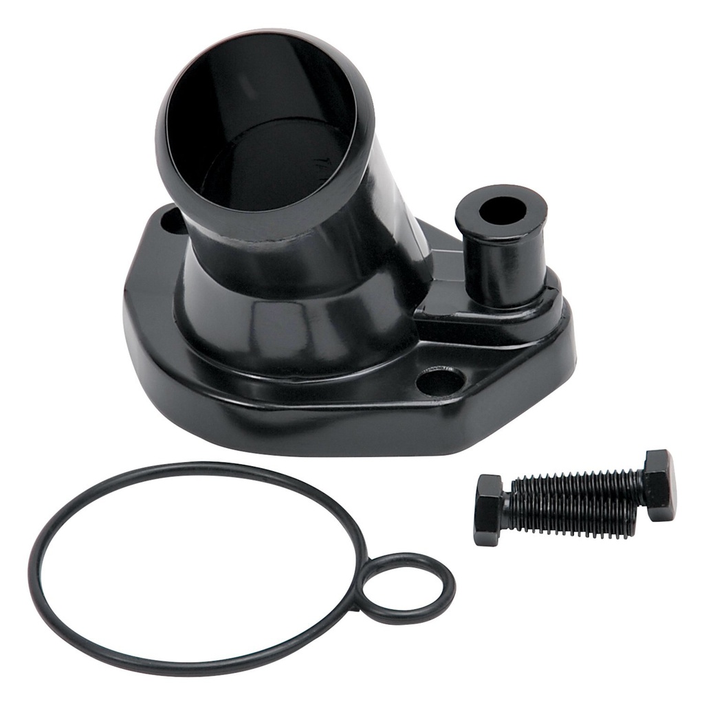 Edelbrock 48143: Black Aluminum Thermostat Housing Small Block Ford V8