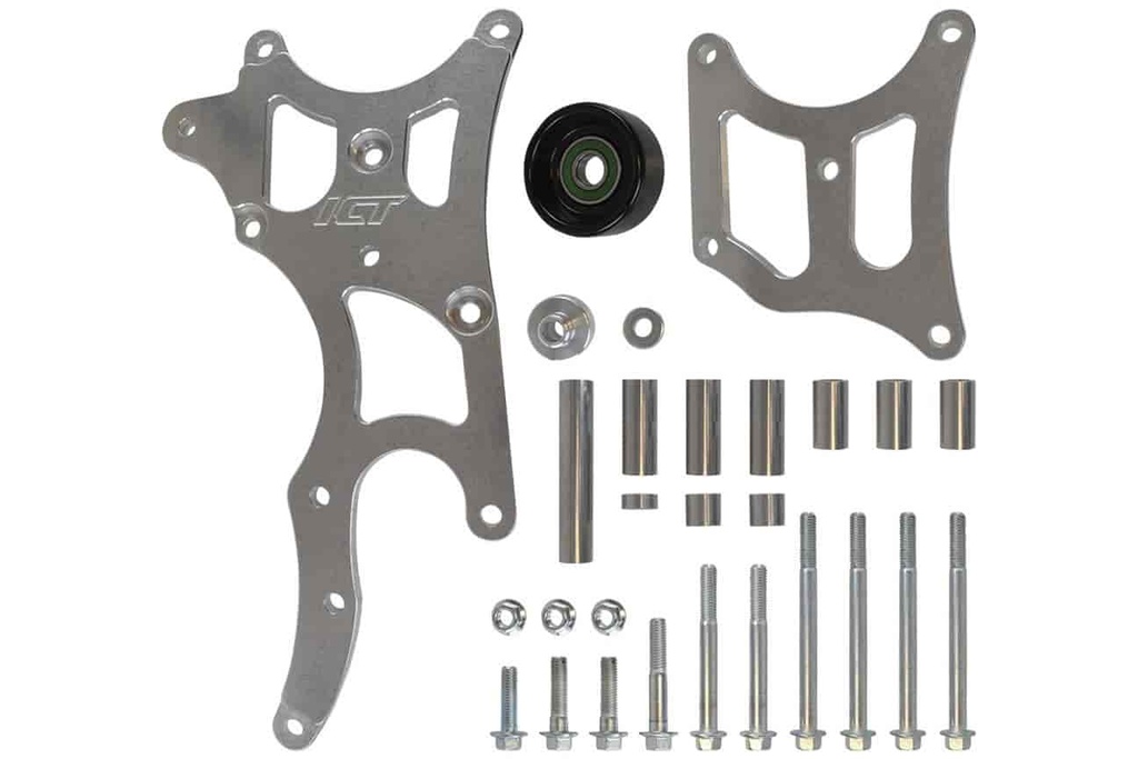 ICT Billet 551777: Alternator and Power Steering Bracket Kit - LS Truck OEM Location