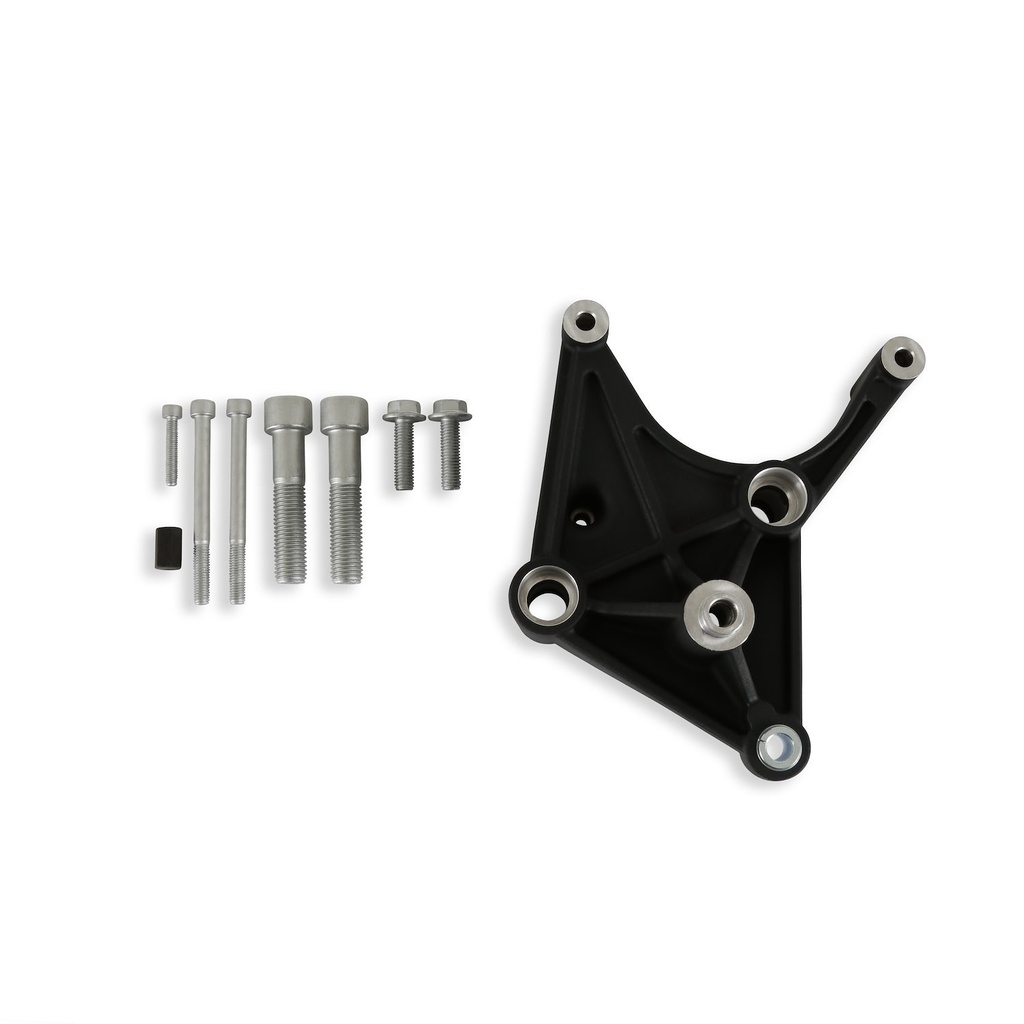 Holley 97-421: 97-421 Air Conditioning Bracket for Ford 7.3L Godzilla w/ Holley High-Mount Accessory Drive System [Black]