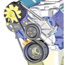 Powermaster 2732: Polished Bracket SB Ford Str Mtg Alts with CCW pump w/ serp belt (ft86-ft93 Mustang)