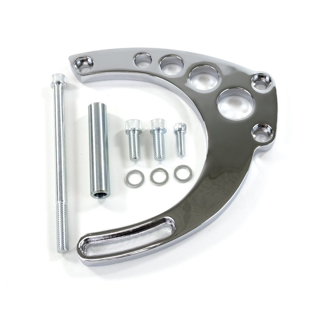 Top Street Performance JM9133C: JM9133C Alternator 10SI Bracket, Aluminum BBC Mid-Mount Long Water Pump, Chrome