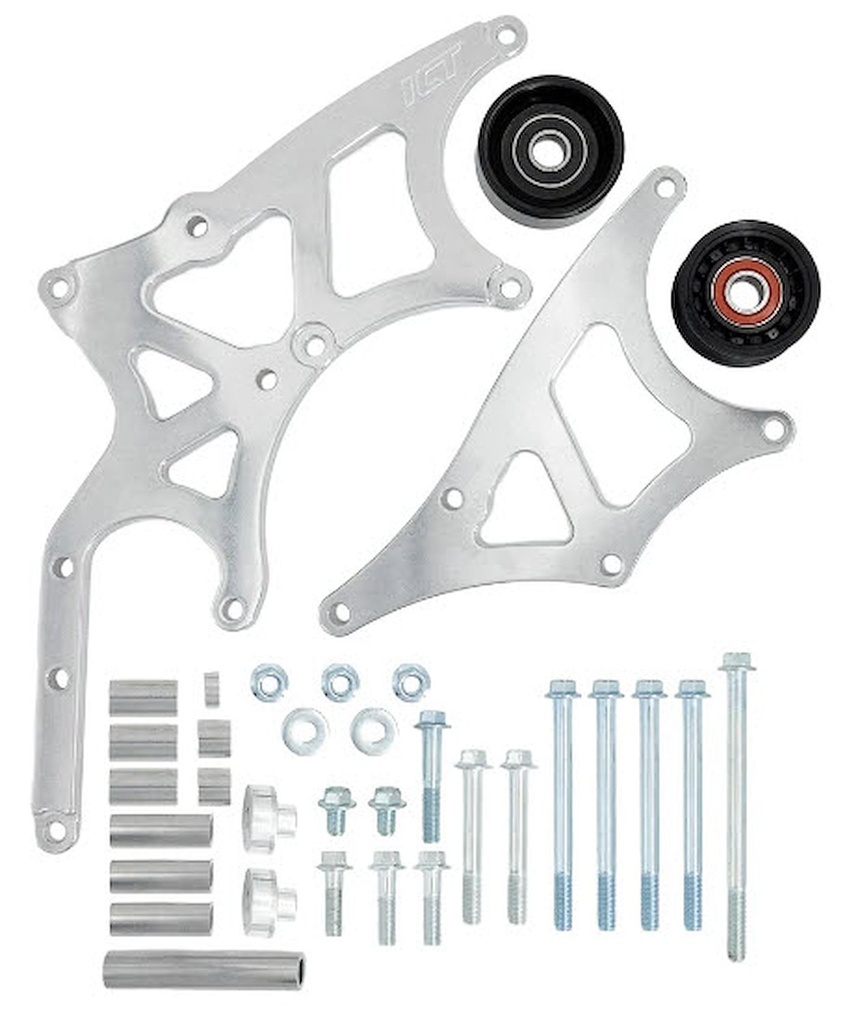 ICT Billet 551519XL-3: 51519XL-3 Alternator & Power Steering Bracket Kit w/Extra Clearance for GM Gen III/IV LS Engines