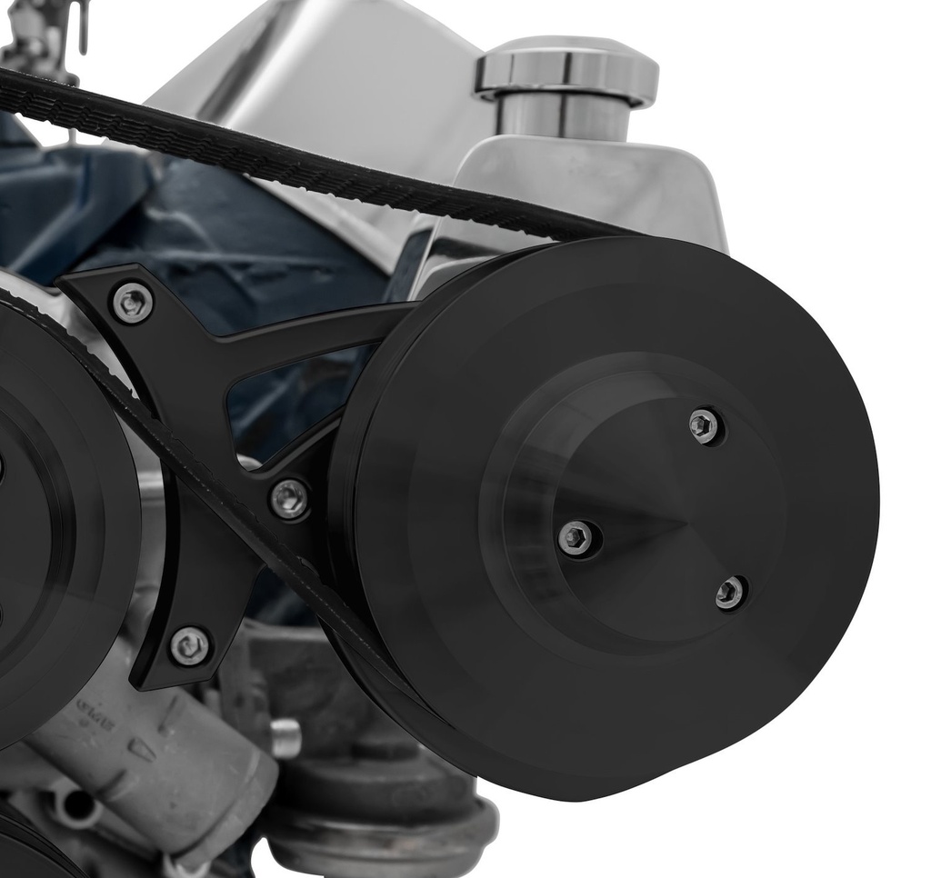 March Performance 30037-08: 30037-08 Small Block Ford Power Steering Bracket - Saginaw Pump - Driver - Late - Black