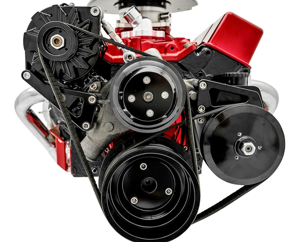 March Performance 21695-08: 21695-08 Small Block Chevy Black Sport Track Serpentine Conversion (PS/ALT)