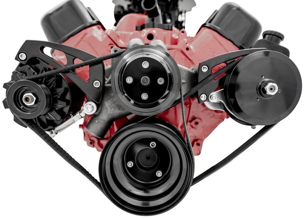 March Performance 23695-08: 23695-08 Big Block Chevy Sport Track Custom - High - PS & ALT - Black
