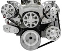 March Performance 21620: 21620 Small Block Chevy Clear Powder Coat Sport Track Serpentine Kit (AC/PS/ALT)