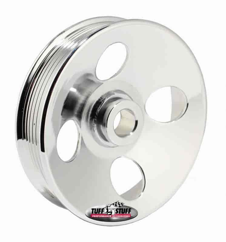 Tuff Stuff 8487A: 8487A Type II Power Steering Pump Pulley [6-Groove, Chrome]