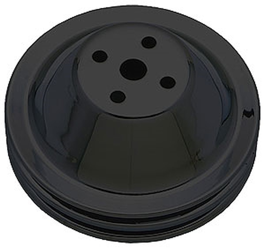 Trans Dapt 8601: Black Powder Coated Water Pump Pulley 1955-68 Short Waterpump
