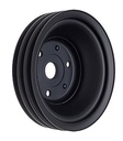 Trans Dapt 8608: Black Powder Coated Crankshaft Pulley 1969-1985 GM Long Water Pump