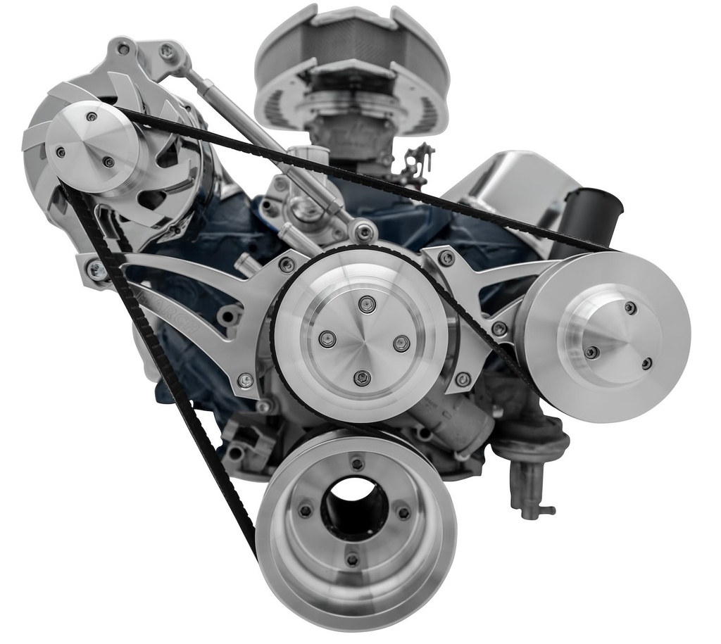 March Performance 30126: Ford 289-305 (5.0L) Mid Mount Serpentine Drive Kit With Ford Power Steering