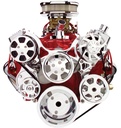 Billet Specialties 13220PA: Premium Tru Trac Serpentine System Small Block Chevy with Power Steering, with A/C - Polished Finish