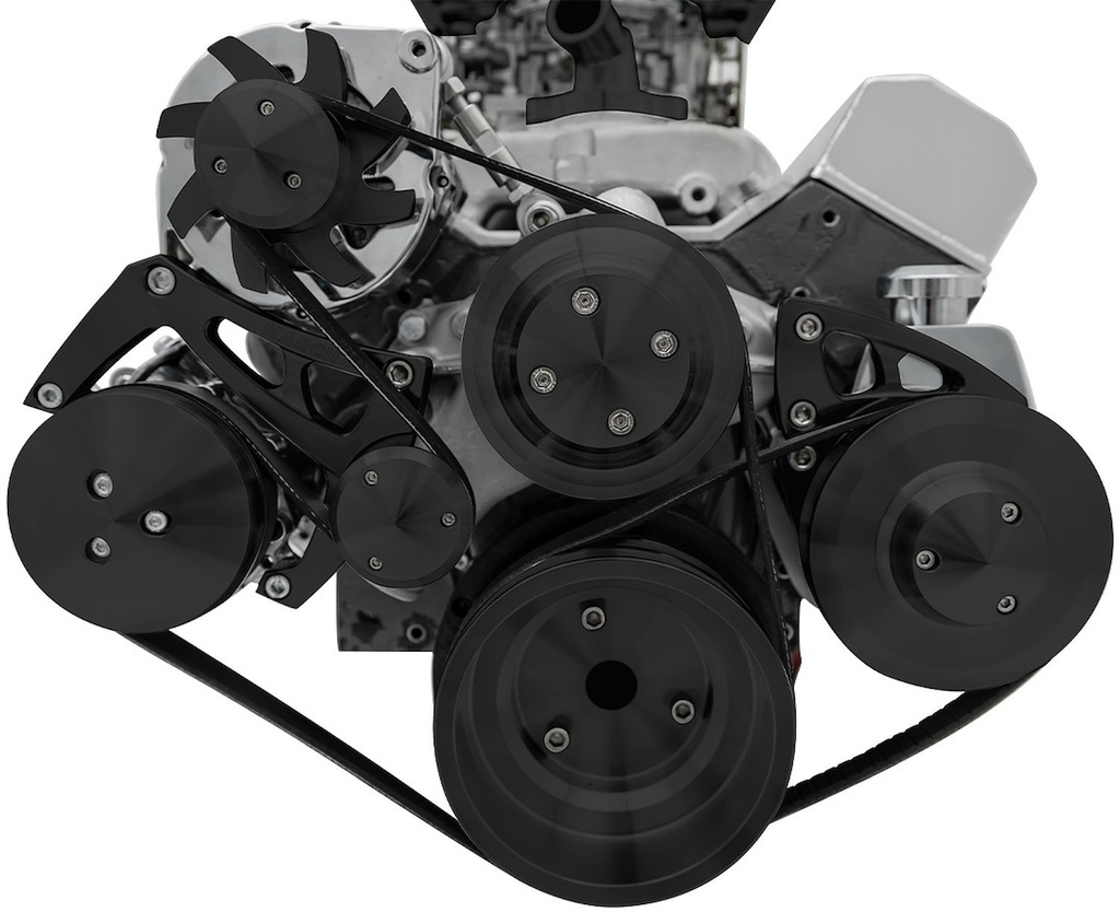March Performance 22072-08: 22072-08 Small Block Chevy Black Ultra Serpentine Conversion System (AC/PS/ALT)