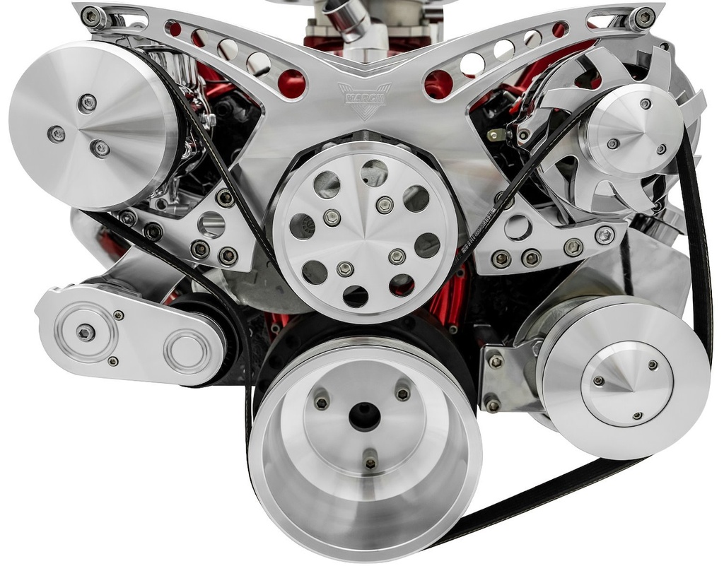 March Performance 21165-06: Revolver Style Serpentine Drive Kit Small Block Chevy with Saginaw Style Power Steering Pump
