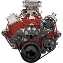 Billet Specialties BLK13225: SB-Chevy Tru Trac Serpentine Belt System with Power Steering, without A/C Black Anodized Finish