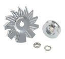 Mr Gasket 6808: Chrome Alternator Fan & Pulley Kit Stamped Steel Fan