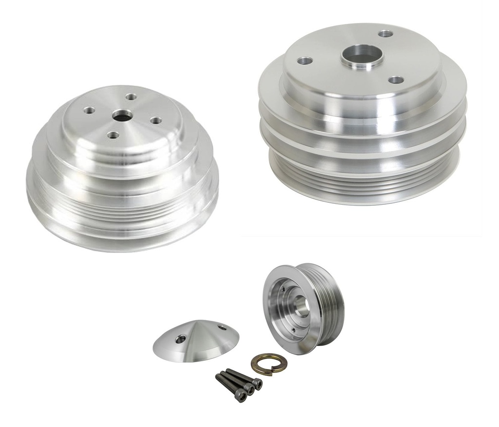 March Performance 4030: GM Late Model Pulley Set - Performance Series 1985-87 305-350 Chevy/GM Small Block