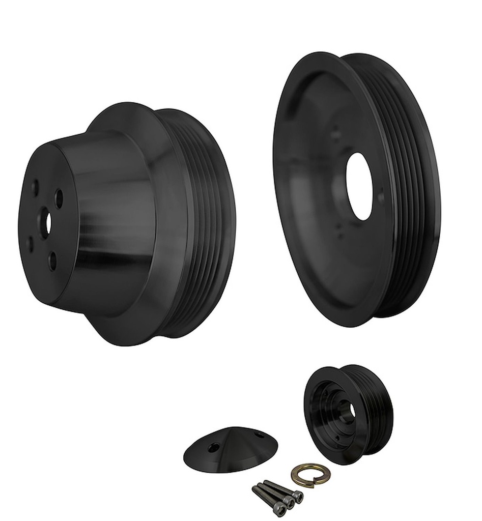 March Performance 7670-08: 7670-08 Big Block Chevy High Flow Serpentine Pulley Kit - SWP - 1V - Black