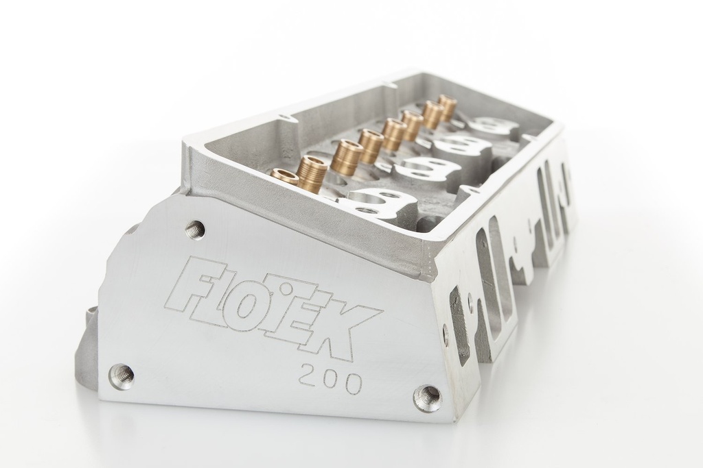 FLOTEK Cylinder Heads 1200-AC-500S: 1200-AC-500S Aluminum Cylinder Head w/200 cc Intake Ports for Small Block Chevy Engines, Straight Plugs [Bare]