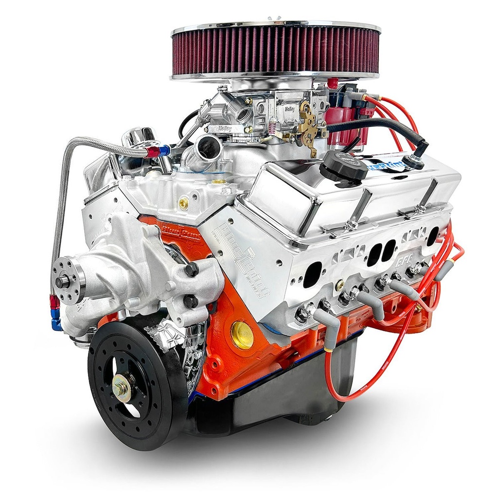 Blueprint Engines BP4002CTC1D: BP4002CTC1D GM Compatible Small Block Chevy 400 ci. Deluxe Dressed Carbureted Crate Engine [500 HP]