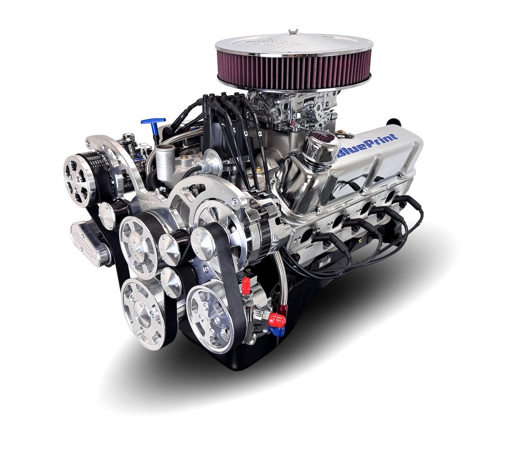 Blueprint Engines BP3479CTCK: BP3479CTCK Ford Small Block Compatible 347 ci. Crate Engine w/Polished Pulley Kit [Front Sump]