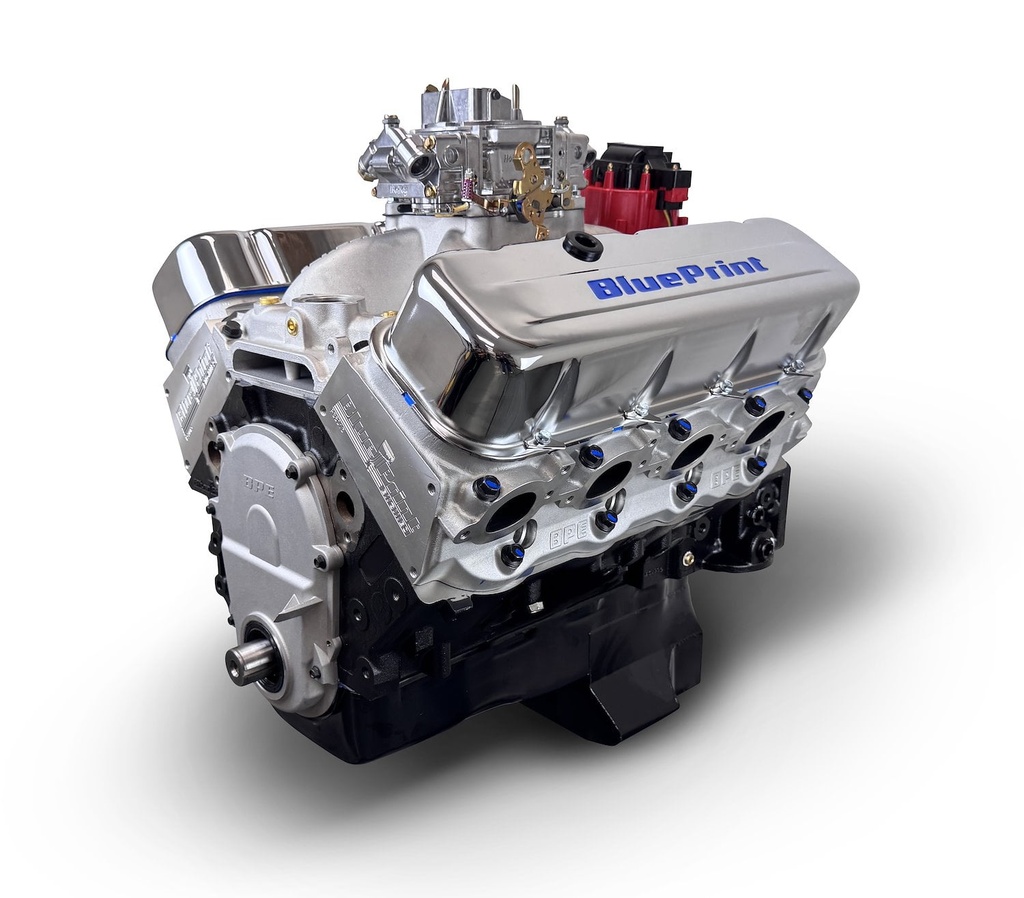 Blueprint Engines BP4967CTC: BP4967CTC GM Compatible Big Block Chevy 496 ci. Base Dressed Carbureted Crate Engine [600 HP]