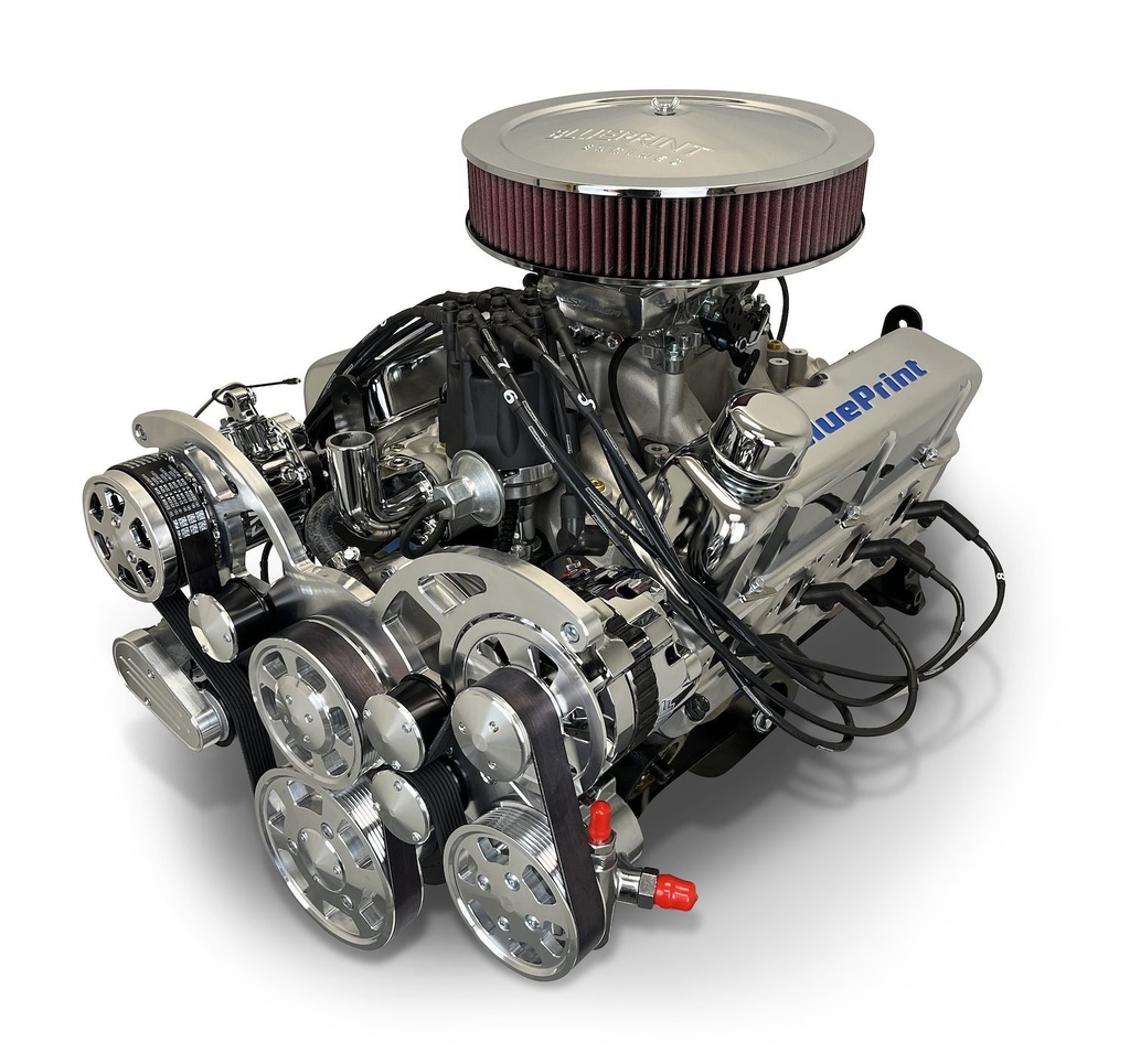 Blueprint Engines BP3479RCTFK: BP3479CTFKB Ford Small Block Compatible 347 ci. Crate Engine w/Black Pulley Kit [Front Sump]