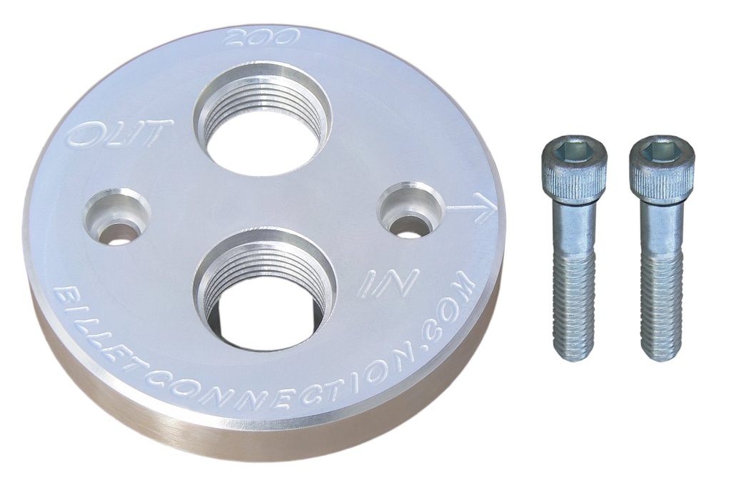 Clear View Filtration 200: 200 Chevy Block Adapter Kit, #12 Threaded Ports, High-Flow Design, w/ Mounting Bolts & Viton O-Rings