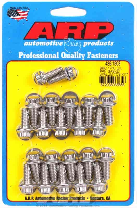 ARP 435-1803: BB Chevy1-pc oil pan gasket w/alum timing cover 12pt bolt kit