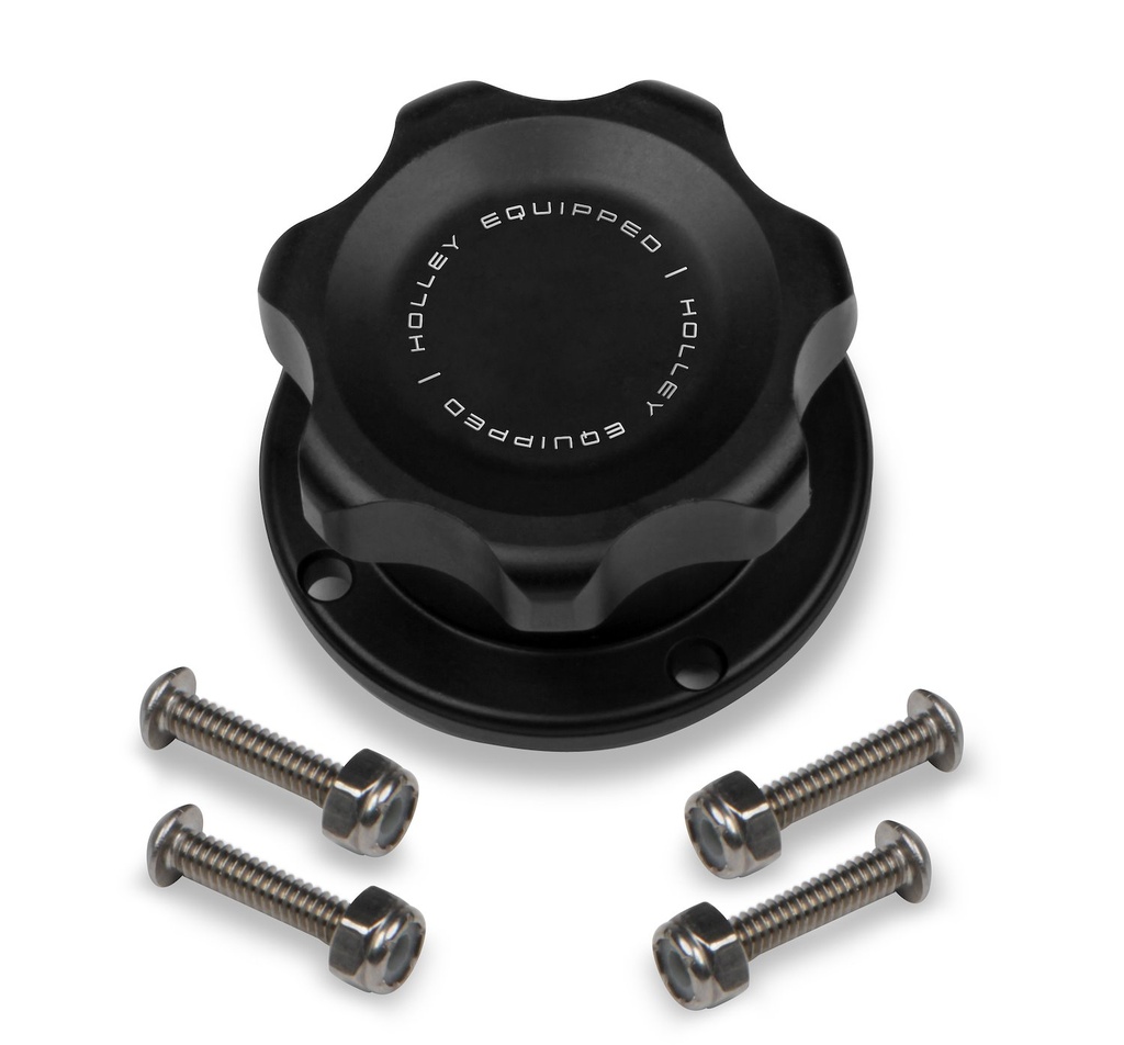 Holley 241-230: 241-230 Billet Fill Or Inspection Cap Bolt On 2.17" 4 Bolt Style Flange