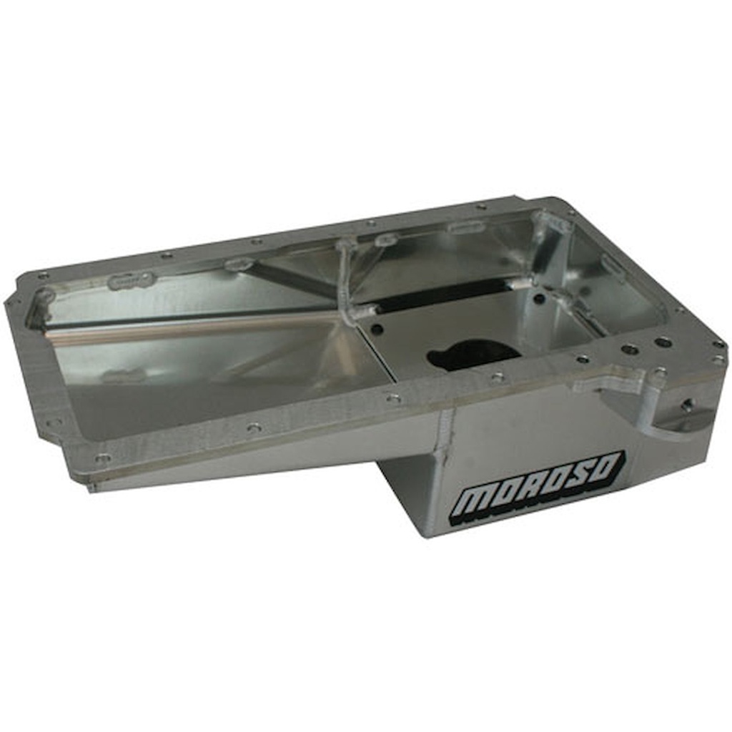 Moroso 20538: 20538 Oil Pan, Ford 351W, Road Race Baffled, Billet End Seals, Front Sump, Aluminum, 8 Inch Deep
