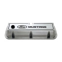 Ford Performance 302-030: Die-Cast Aluminum Tall Valve Covers for Small Block Ford 289-302-351W in Polished Finish with Ford Mustang Emblem