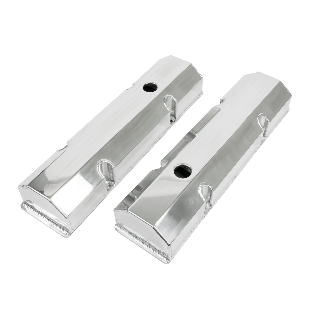 Top Street Performance JM8091-8P: JM8091-8P Valve Covers, Fab. Alum., Short Bolt w/ Holes SBC Perim., Polished