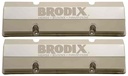 Brodix VC101: Sheet Metal Valve Covers Small Block Chevy - Natural Finish with Laser-Etched Brodix Logo