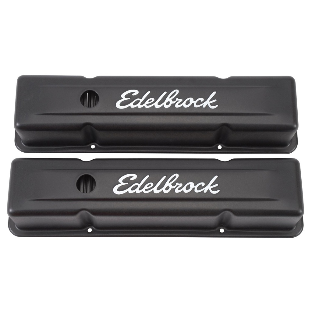 Edelbrock 4643: Signature Series Valve Covers 1959-1986 Small Block Chevy 262-400