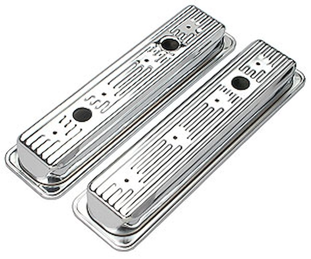 Trans Dapt 9702: Chrome Plated Steel Valve Covers 1987-1999 Small Block Chevy 5.0L, 5.7L V8