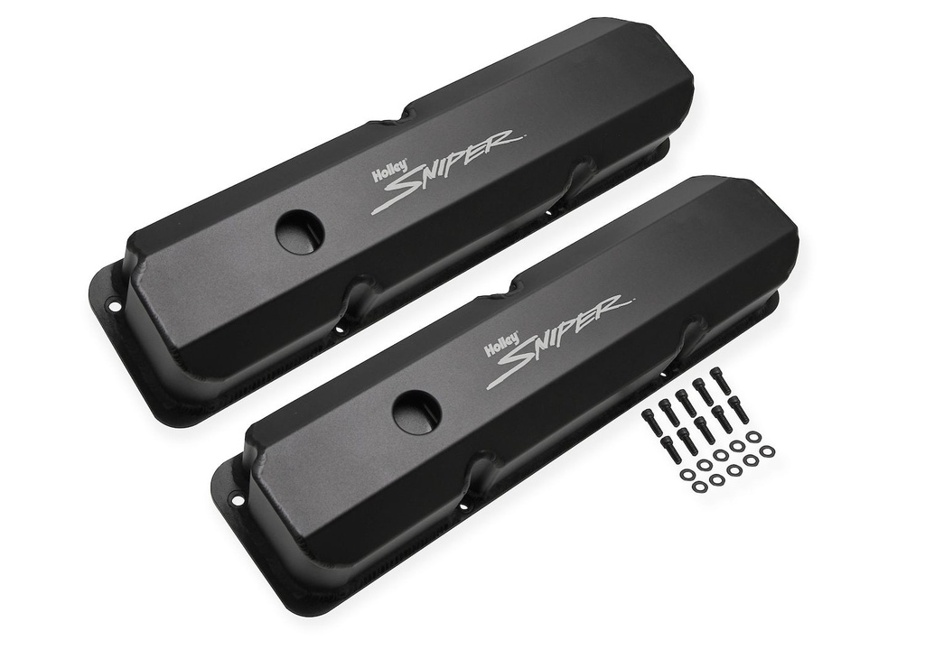 Holley 890001B: 890001B Fabricated Aluminum Tall Valve Covers