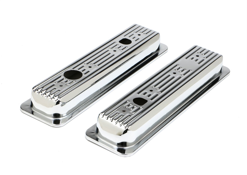 Trans Dapt 9460: Chrome Plated Steel Valve Cover Caps 1987-1999 Small Block Chevy 5.0L, 5.7L V8