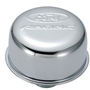 Ford Performance 302-215: Chrome Push-In Valve Cover Air Breather Cap with Ford RACING Emblem