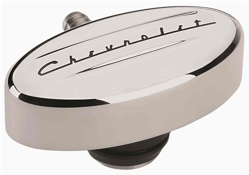 Billet Specialties 21923: Retro Oval Valve Cover PCV Breather Chevrolet Script