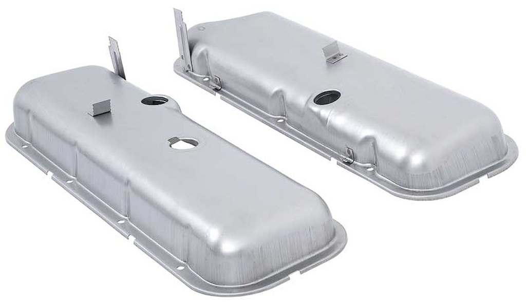 OER VC1216: VC1216 Valve Covers 1965-91 Chevrolet; 396-454 Big Block; With Booster Notch, With Oil Drippers; Paintable