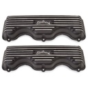 Edelbrock 41403: Classic Finned Valve Covers for Chevy W-Series 348/409 with Black Powder Coated Finish