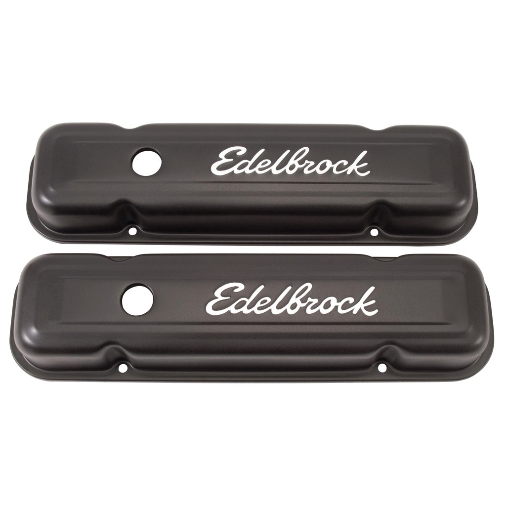 Edelbrock 4453: Signature Series Valve Covers 1962-1979 Pontiac 301-455 (no baffle)