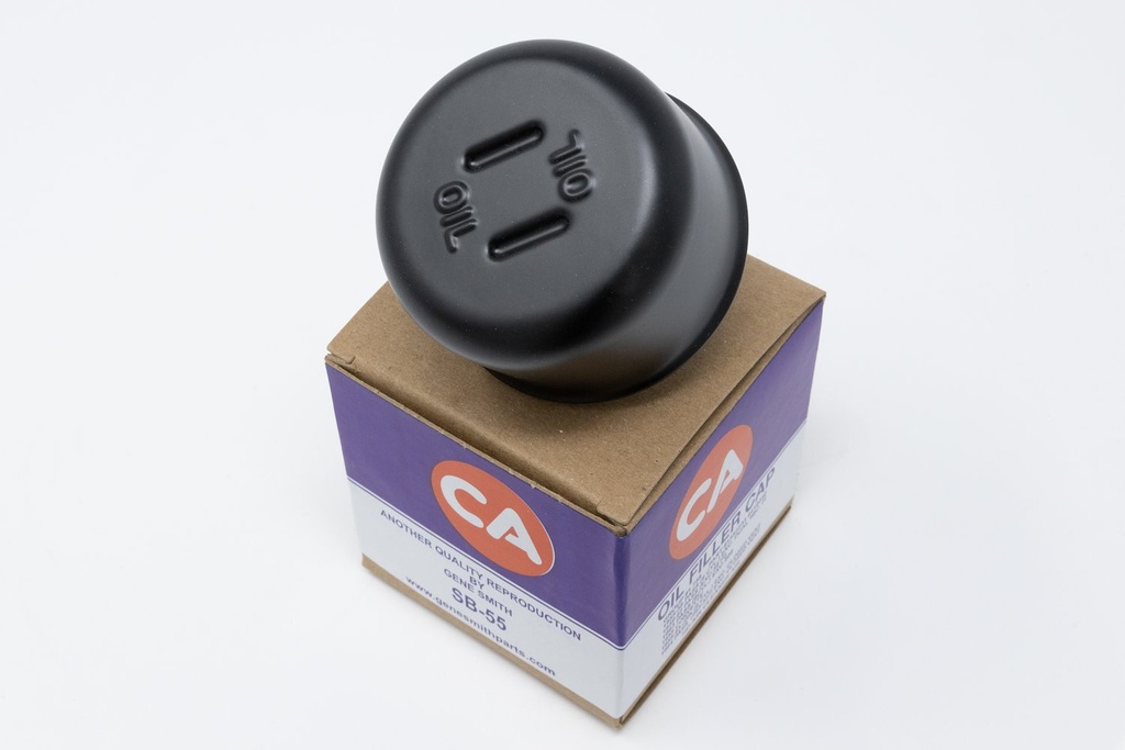 Gene Smith Reproduction Parts SB-55: SB-55 V8 Oil Breather Cap, 1955 Chevy, Black
