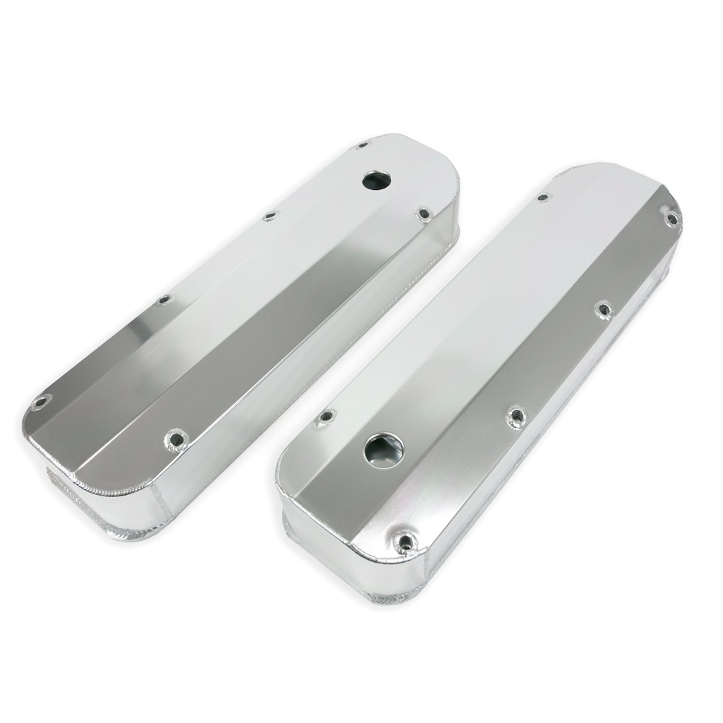 Top Street Performance JM8094-7CA: JM8094-7CA Valve Covers, Fab. Alum., Long Bolt w/ Holes BBF, Clear Anodized